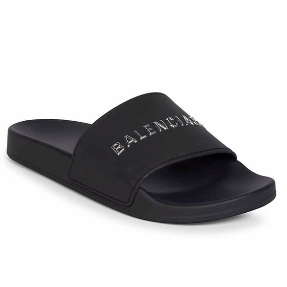 Balenciaga Women's Logo Pool Slides 8 B/38 EU - Picture 6 of 14